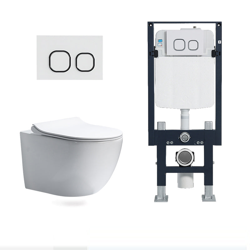 Modern Ceramic White Flush Toilet Wall Hung Urine Toilet with Seat for Bathroom