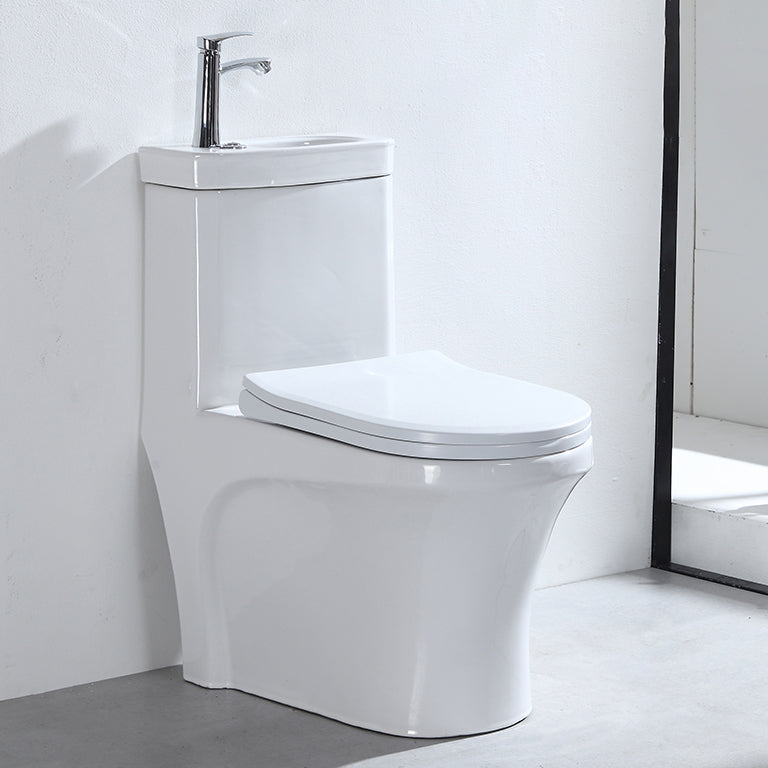 Contemporary Porcelain Flush Toilet Floor Mount One-Piece Toilet Urine Toilet