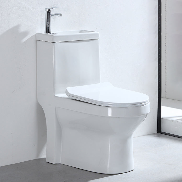 Contemporary Porcelain Flush Toilet Floor Mount One-Piece Toilet Urine Toilet