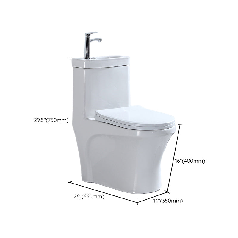 Contemporary Porcelain Flush Toilet Floor Mount One-Piece Toilet Urine Toilet
