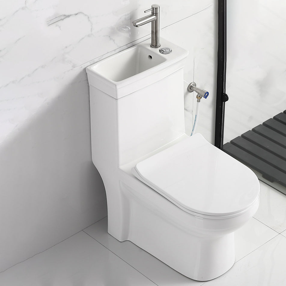 Contemporary Siphon Jet Flush Toilet Floor Mount One-Piece Toilet Urine Toilet