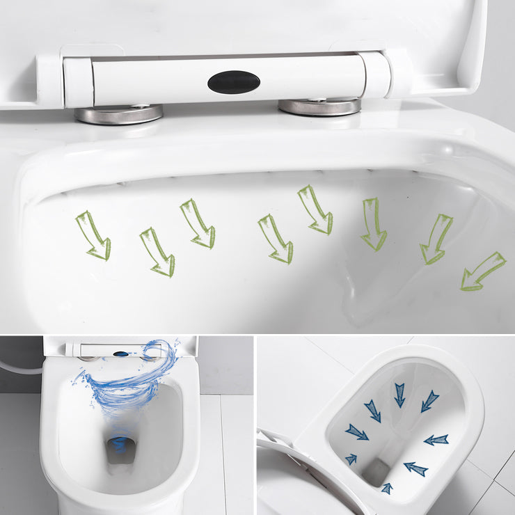 Contemporary Siphon Jet Flush Toilet Floor Mount One-Piece Toilet Urine Toilet