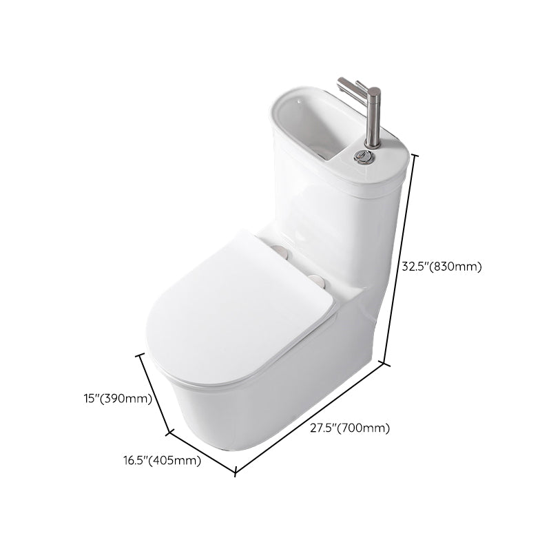 Contemporary Siphon Jet Flush Toilet Floor Mount One-Piece Toilet Urine Toilet