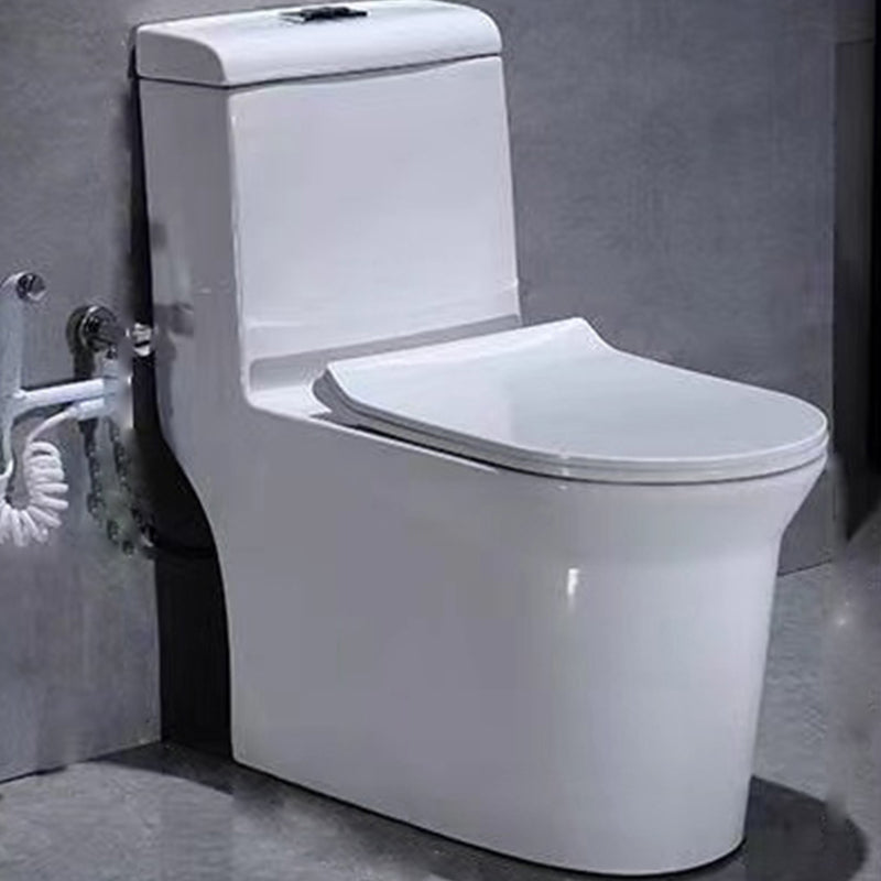 Contemporary White Flush Toilet Floor Mounted Toilet Bowl for Washroom