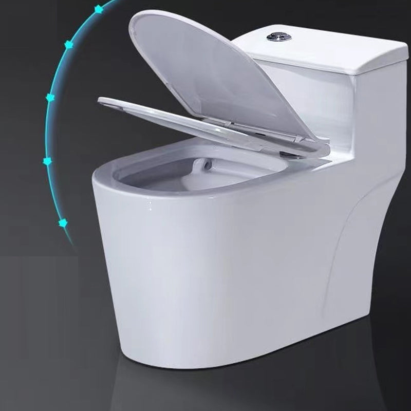 Contemporary White Flush Toilet Floor Mounted Toilet Bowl for Washroom