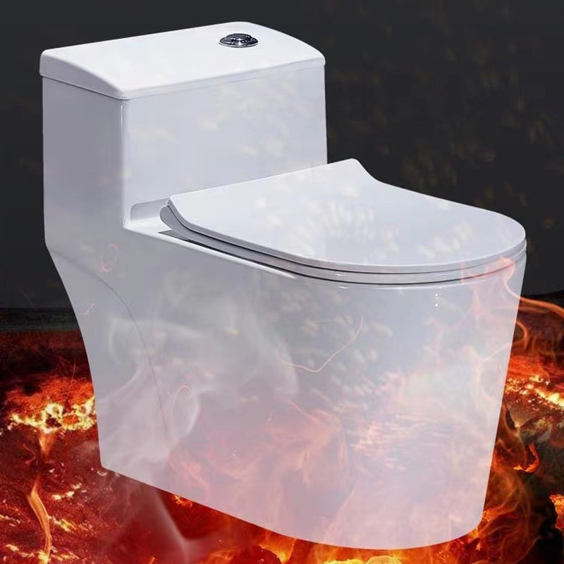 Contemporary White Flush Toilet Floor Mounted Toilet Bowl for Washroom