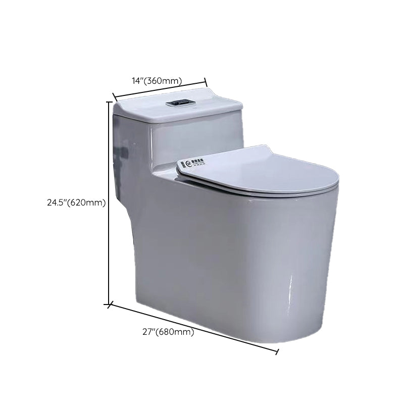 Contemporary White Flush Toilet Floor Mounted Toilet Bowl for Washroom
