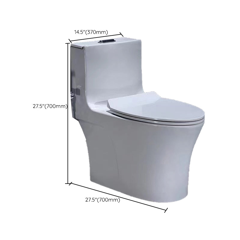 Contemporary White Flush Toilet Floor Mounted Toilet Bowl for Washroom