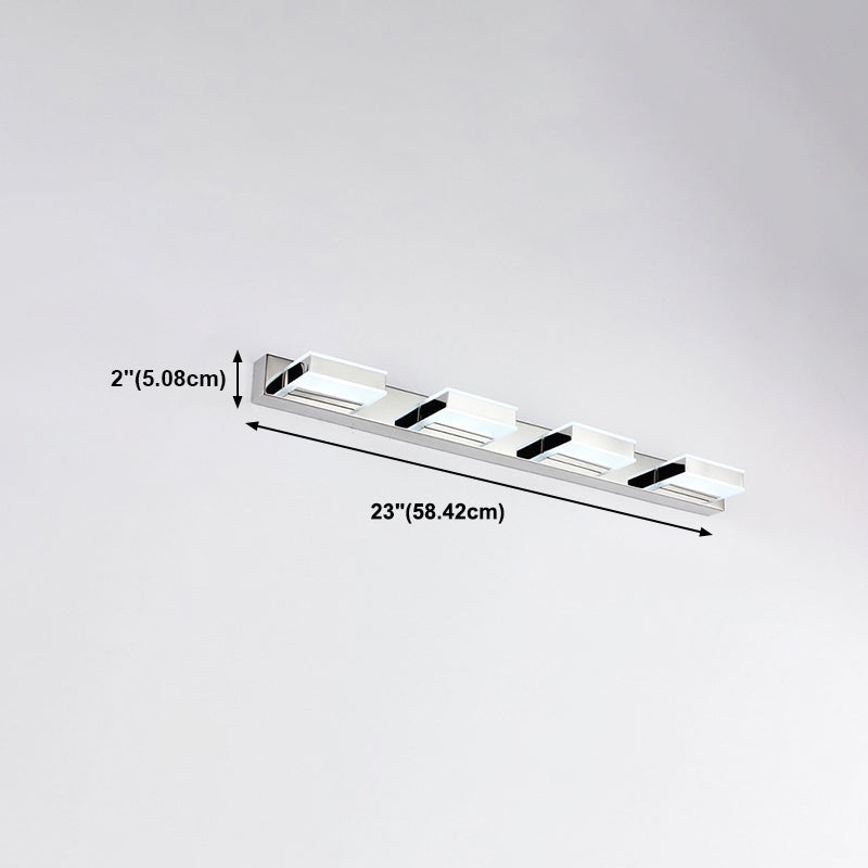 Metal Square Vanity Wall Sconce Modern Style Multi Lights Vanity Lighting Fixtures