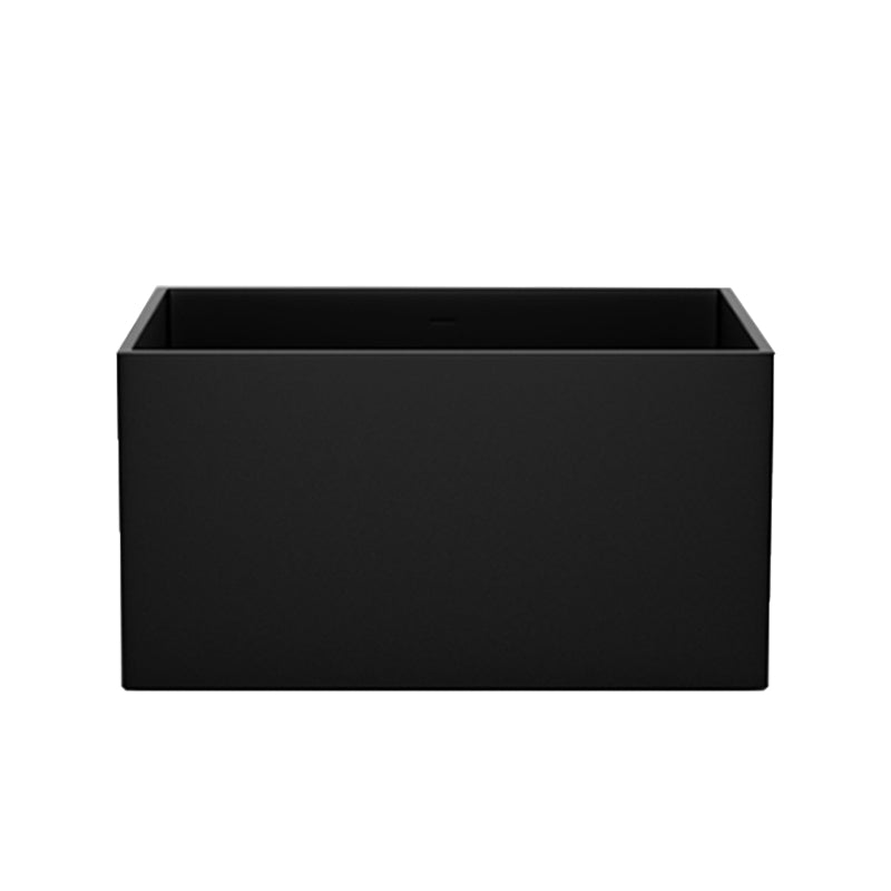 Stone Rectangular Bathtub Modern Soaking Bathtub for Bathroom , 27.56-inch Wide