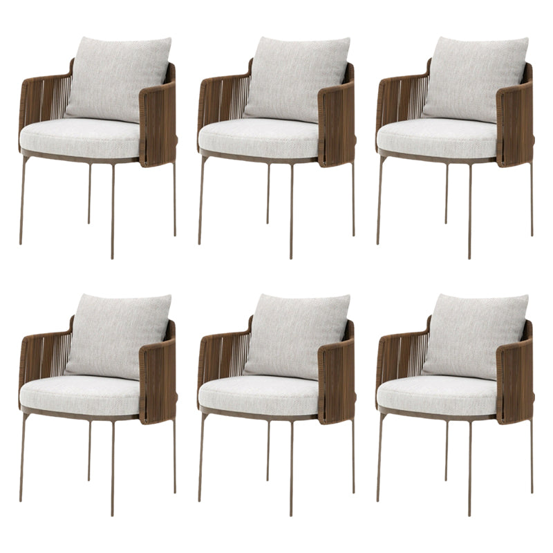 Tropical with Arm Dining Chairs Water Repellent Finish Cushion Chairs