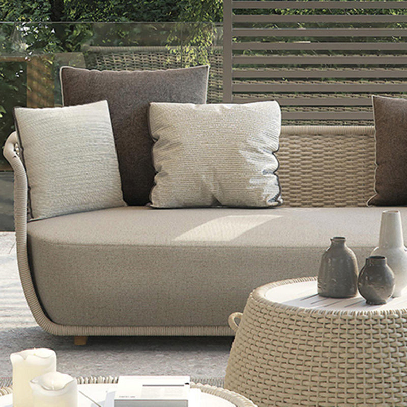 Tropical Teak Outdoor Patio Sofa with Water Resistant Cushion