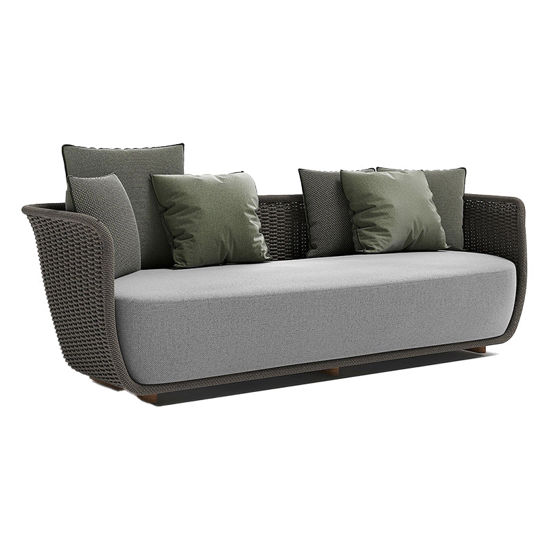 Tropical Teak Outdoor Patio Sofa with Water Resistant Cushion