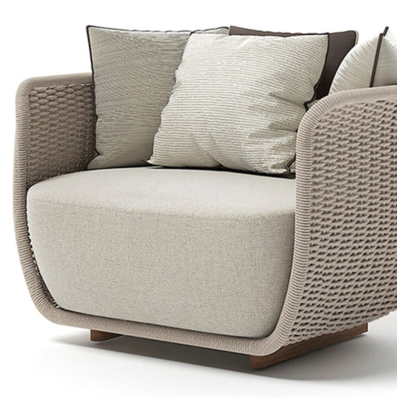 Tropical Teak Outdoor Patio Sofa with Water Resistant Cushion