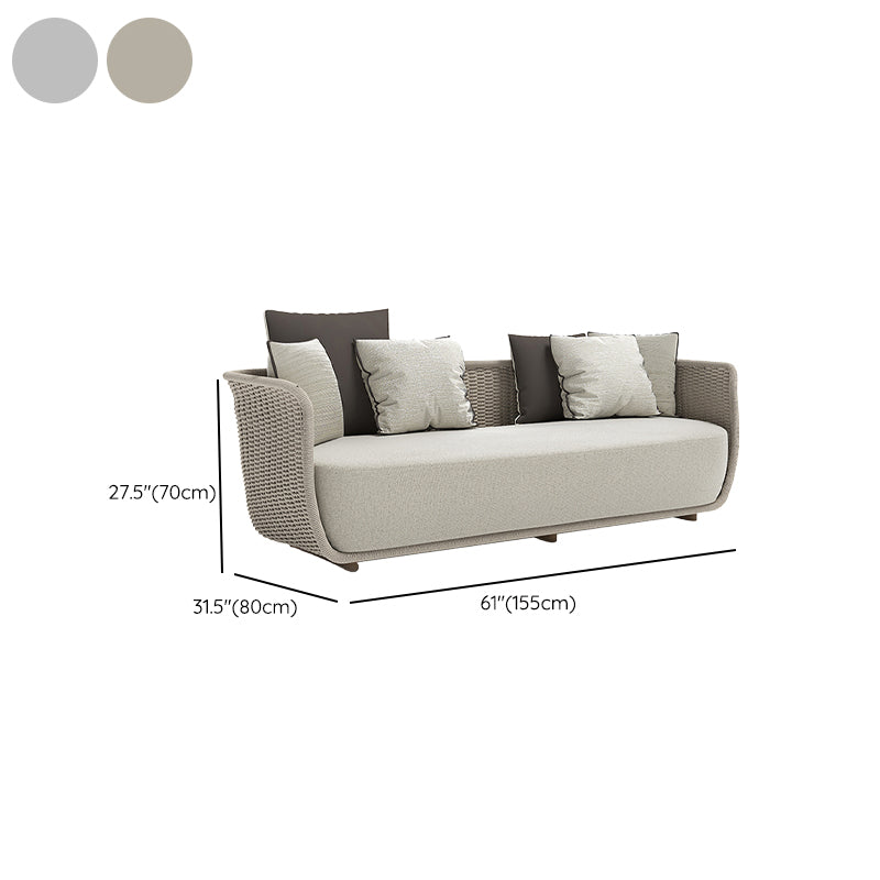 Tropical Teak Outdoor Patio Sofa with Water Resistant Cushion