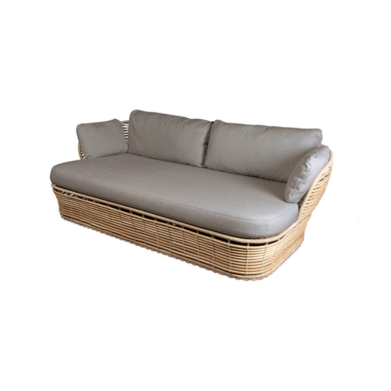 Tropical Plastic Frame Outdoor Patio Sofa with Grey Cushions