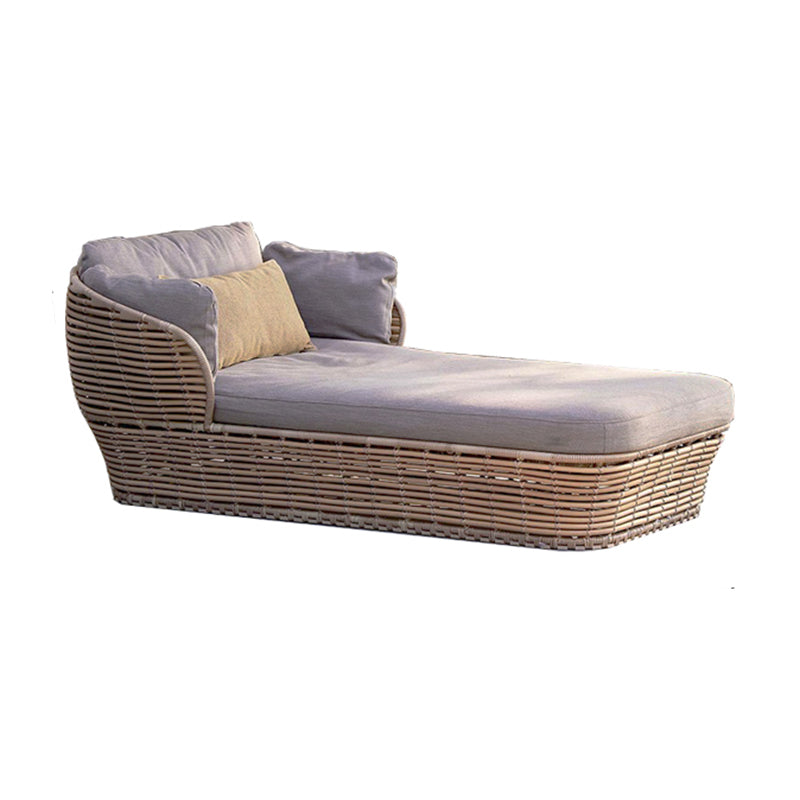 Tropical Plastic Frame Outdoor Patio Sofa with Grey Cushions