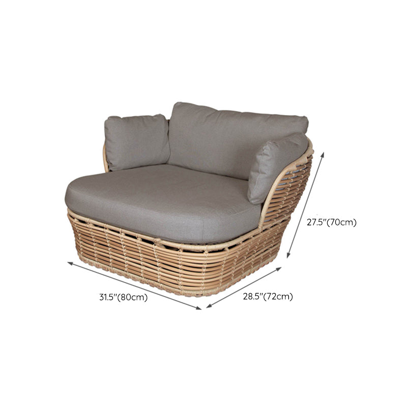 Tropical Plastic Frame Outdoor Patio Sofa with Grey Cushions