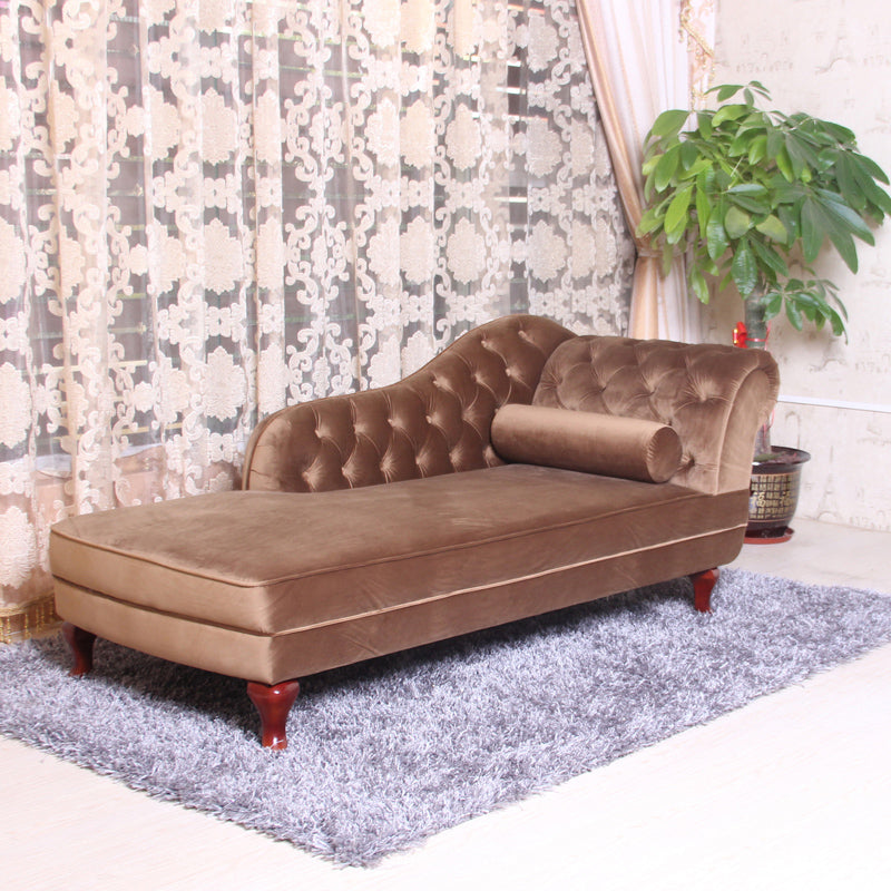 Traditional Micro-velvet Chaise Lounge Chair with One Arms, Upholstered Accent Chair