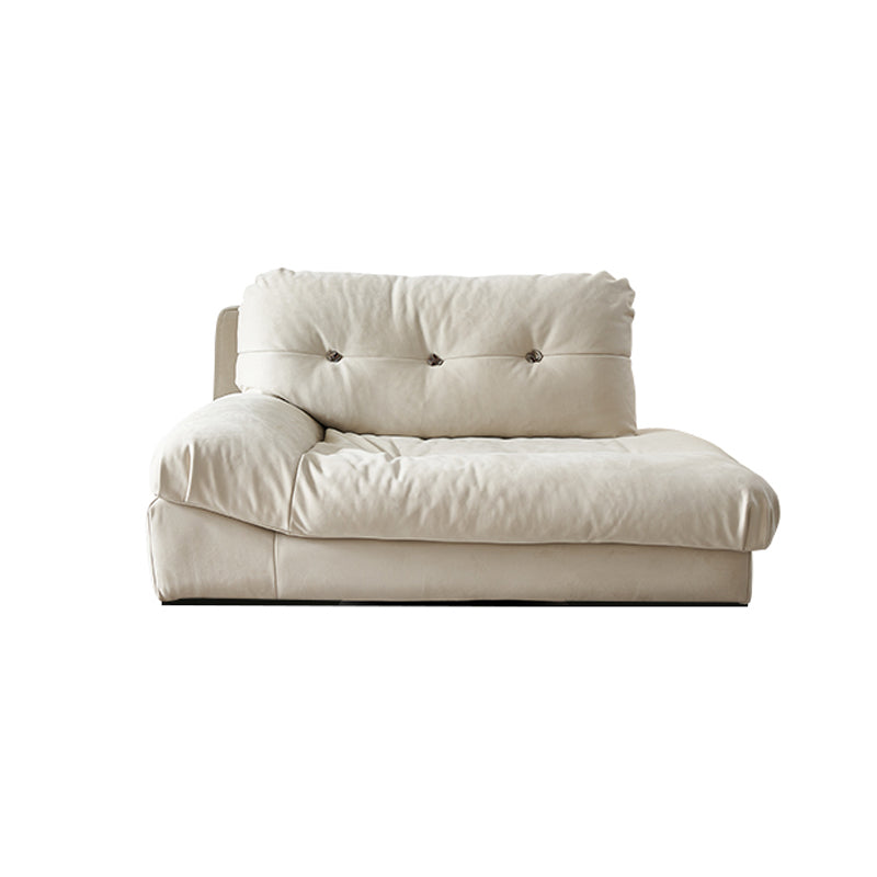 Living Room White Chaise Square Arms Modern Chaise Lounge with Upholster