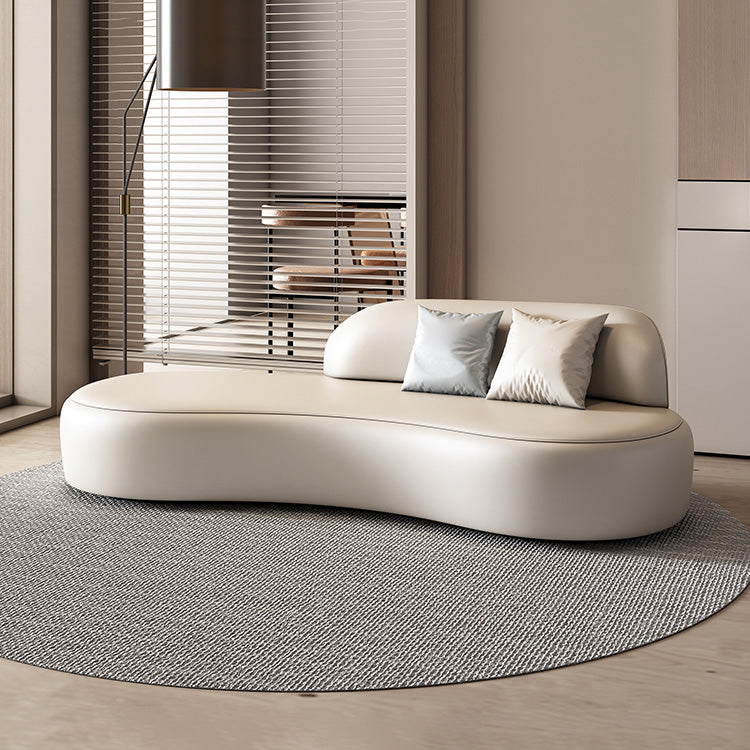 Modern Chaise Lounge Genuine Leather Chaise Lounge with Recessed Arm