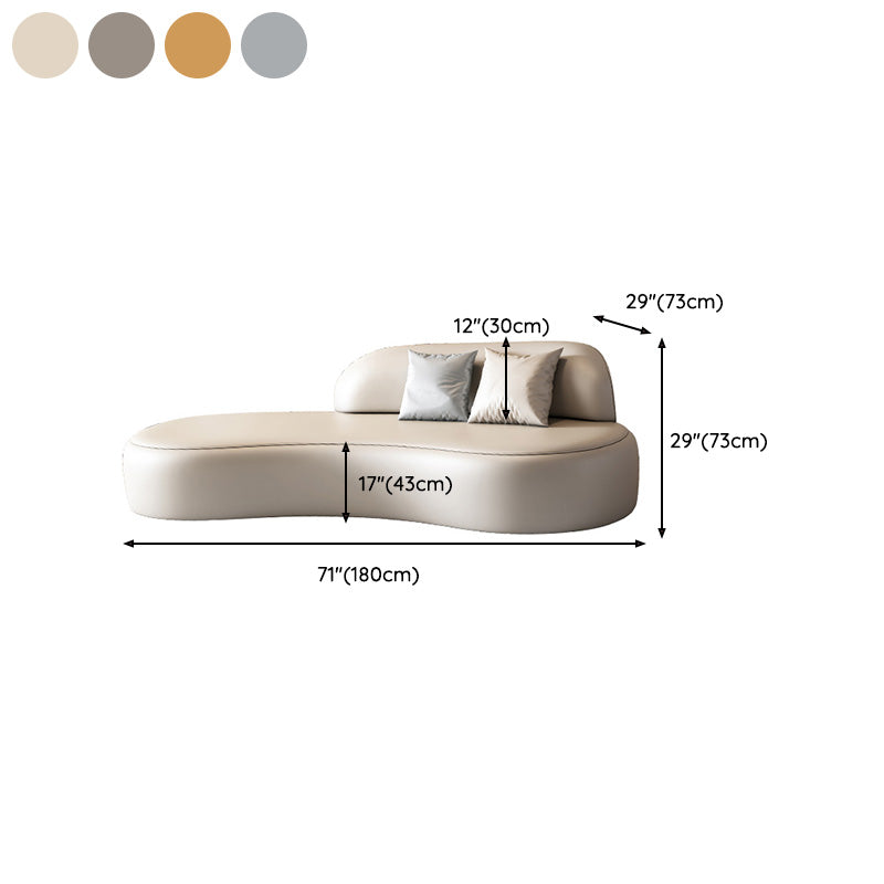 Modern Chaise Lounge Genuine Leather Chaise Lounge with Recessed Arm