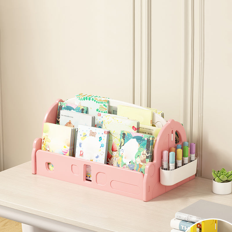 Contemporary Plastic Book Display Tabletop Closed Back Storage Bookcase