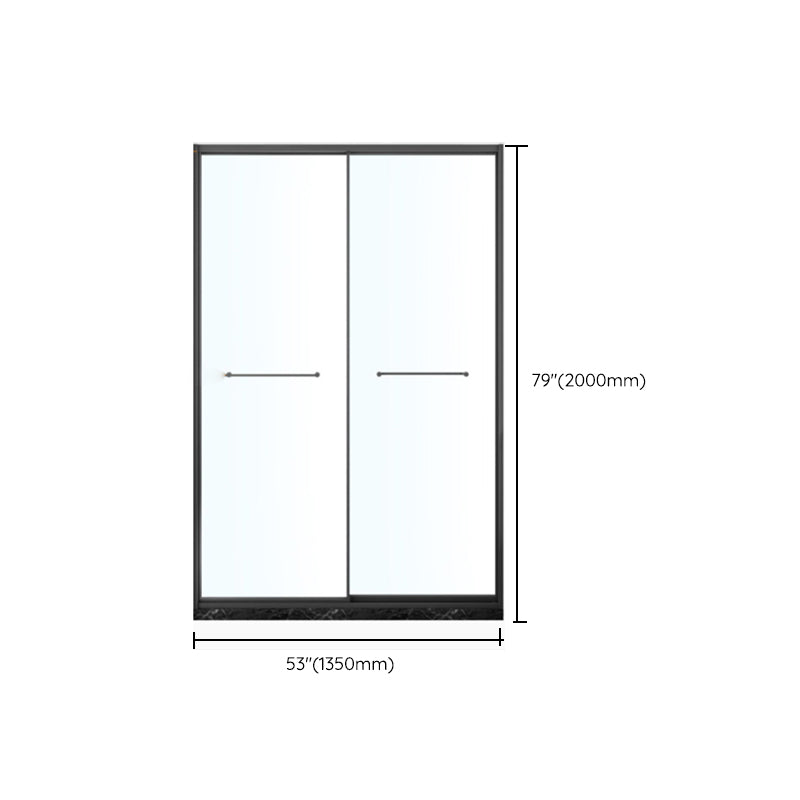 Framed Double Sliding Shower Bath Door Transparent Scratch Resistant Shower Bath Door
