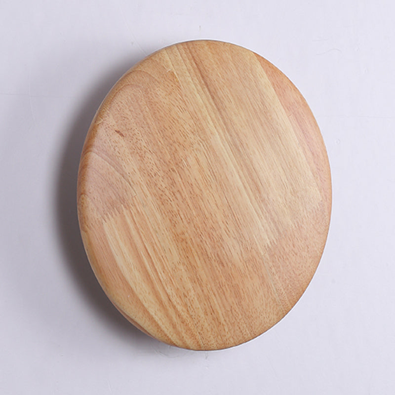 Wooden Wall Sconce Lighting Modern Round Disc Shape Wall Lamp for Bedroom