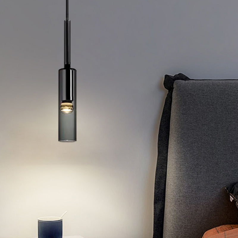 Metal Modern Wall Sconce Cylinder Shape Wall Light with Crystal Shade for Bedroom