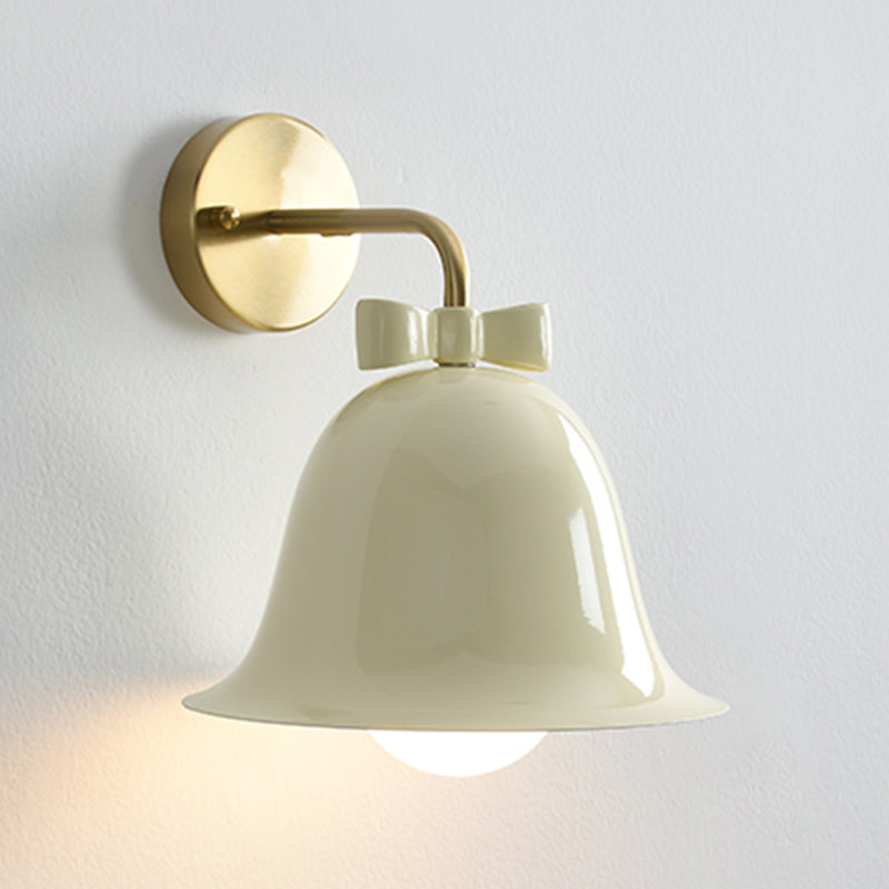 Modern Metal Wall Sconce Bell Shape Wall Light with Glass Shade for Bedroom