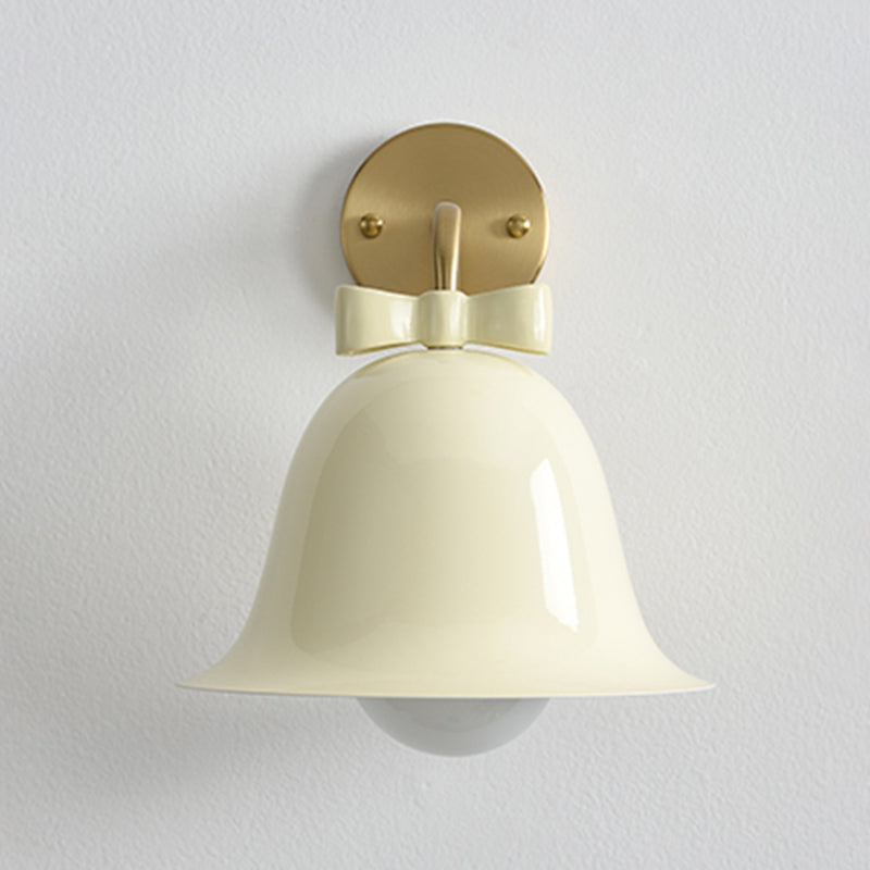 Modern Metal Wall Sconce Bell Shape Wall Light with Glass Shade for Bedroom