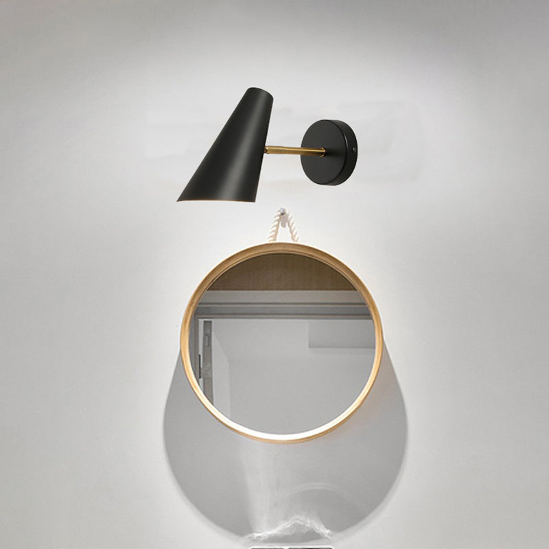 Modern Single Black Bathroom Vanity Light Shaded Metal Bath Bar