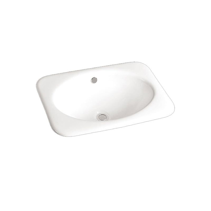 Traditional Drop-in Bathroom Sink Oval Porcelain with Faucet Basin Sink