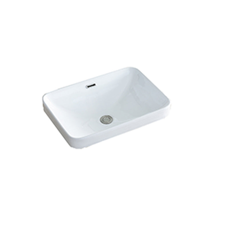 Traditional Drop-in Bathroom Sink Oval Porcelain with Faucet Basin Sink