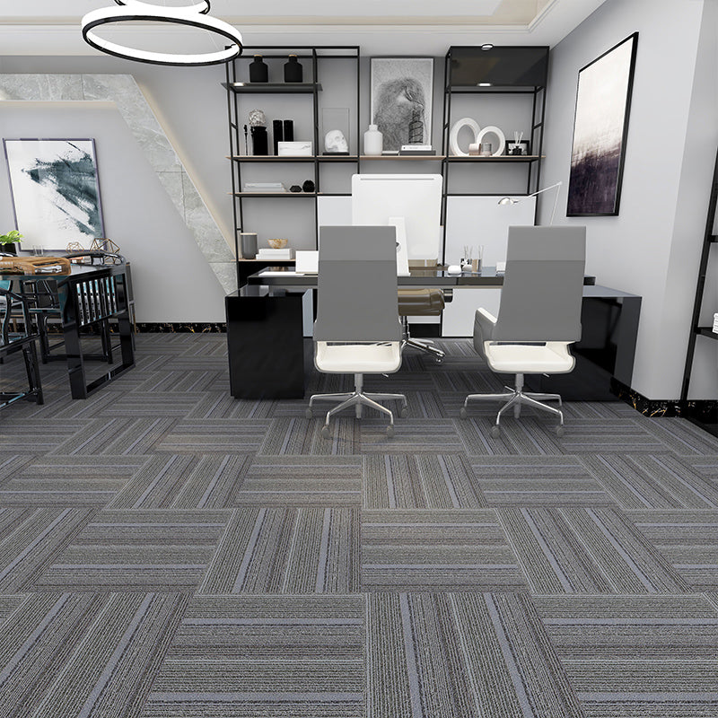 Carpet Tiles Solid Color Stain Resistant Multi Level Loop Indoor Carpet Tiles