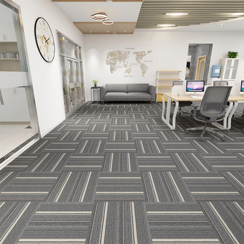 Carpet Tiles Solid Color Stain Resistant Multi Level Loop Indoor Carpet Tiles