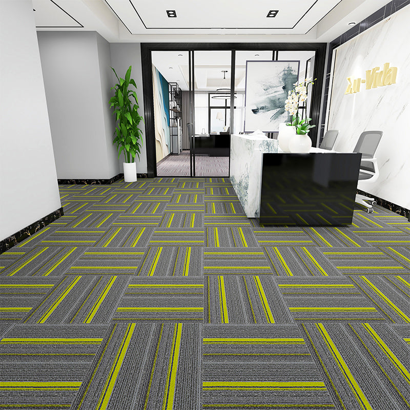 Carpet Tiles Solid Color Stain Resistant Multi Level Loop Indoor Carpet Tiles