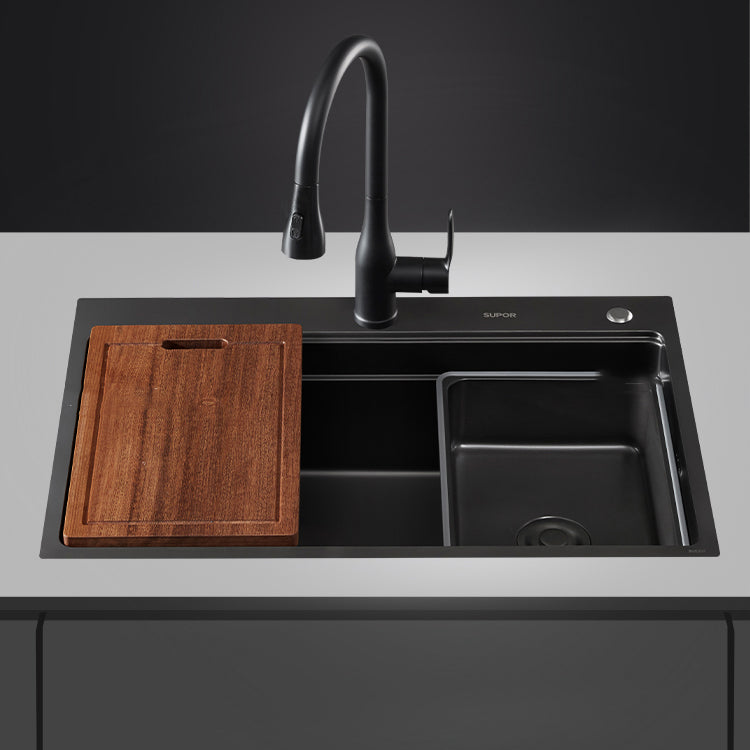 Kitchen Sink Ceramic Rectangular Faucet Pull-out Black Kitchen Sink