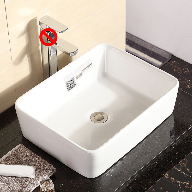 Vitreous China Vessel Lavatory Sink Contemporary Vessel Bathroom Sink