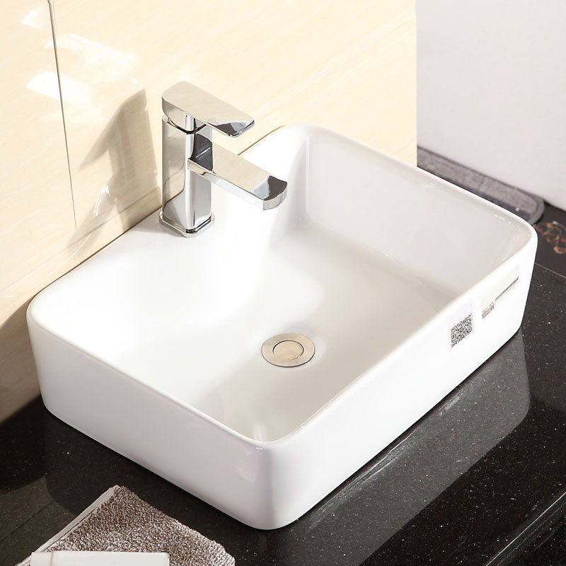 Vitreous China Vessel Lavatory Sink Contemporary Vessel Bathroom Sink