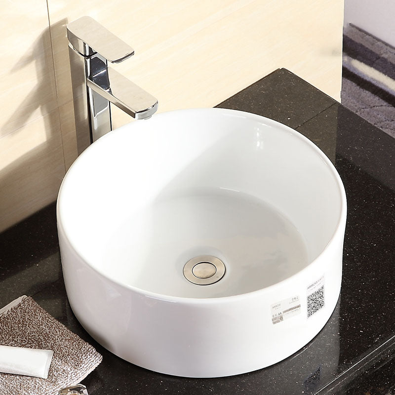 Vitreous China Vessel Lavatory Sink Contemporary Vessel Bathroom Sink