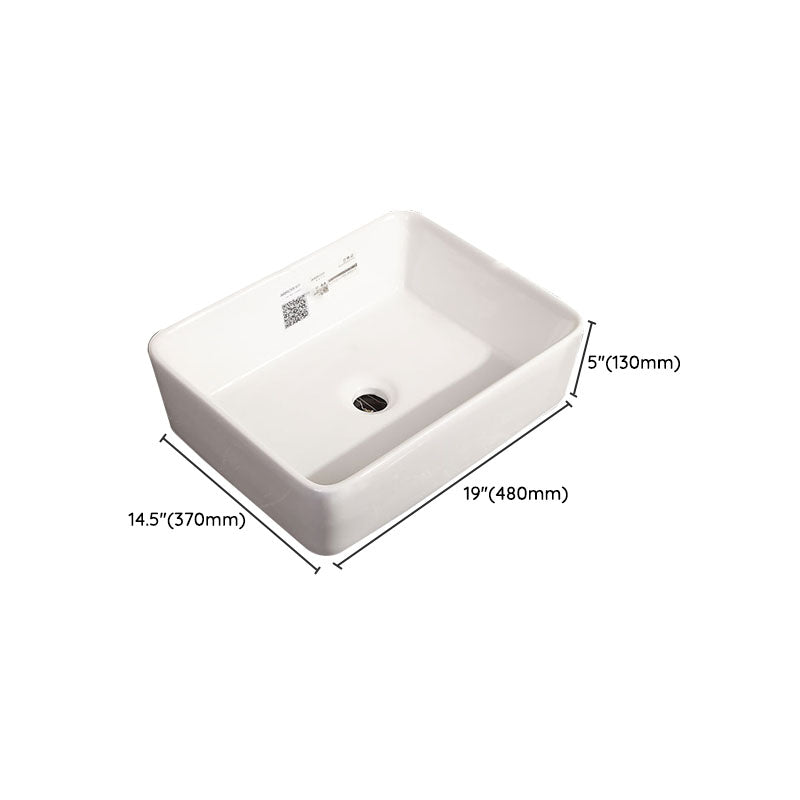 Vitreous China Vessel Lavatory Sink Contemporary Vessel Bathroom Sink
