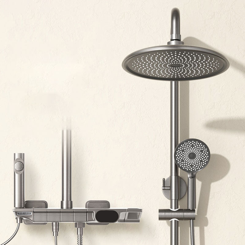 Shower Set Grey Shower Arm Swivel Showerhand Wall Mounted Shower Set