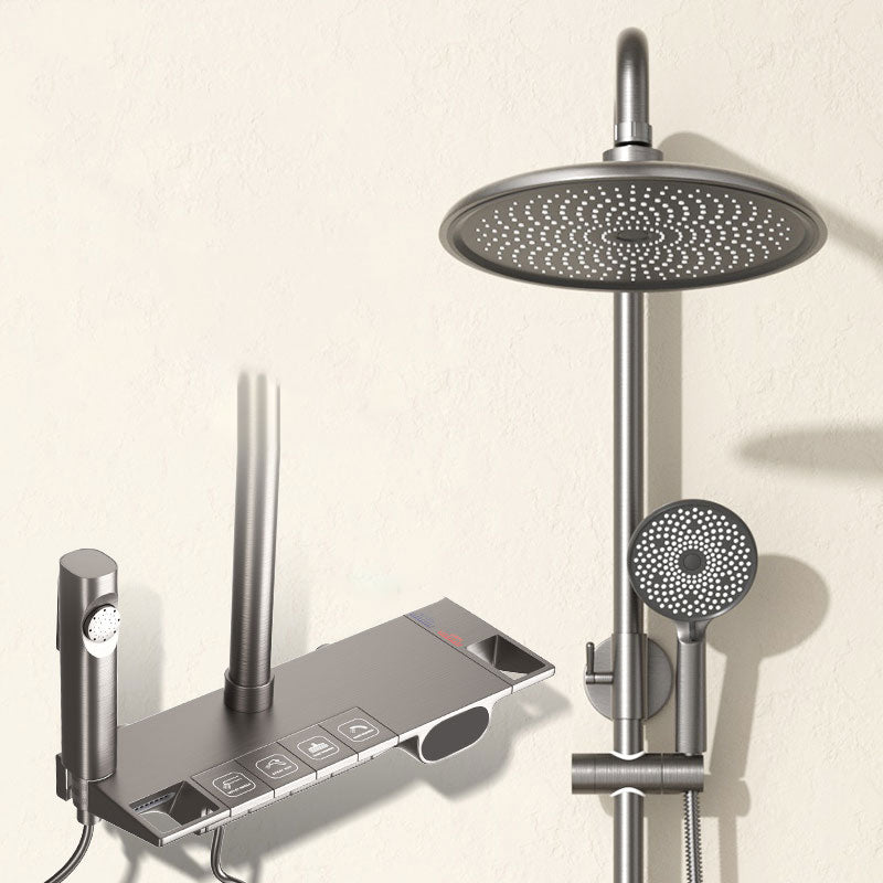 Shower Set Grey Shower Arm Swivel Showerhand Wall Mounted Shower Set