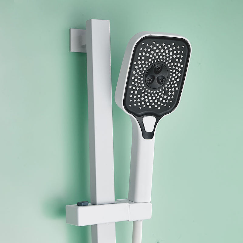 Adjustable Spray Pattern Shower System Wall Mounted White Lever Handle Shower System