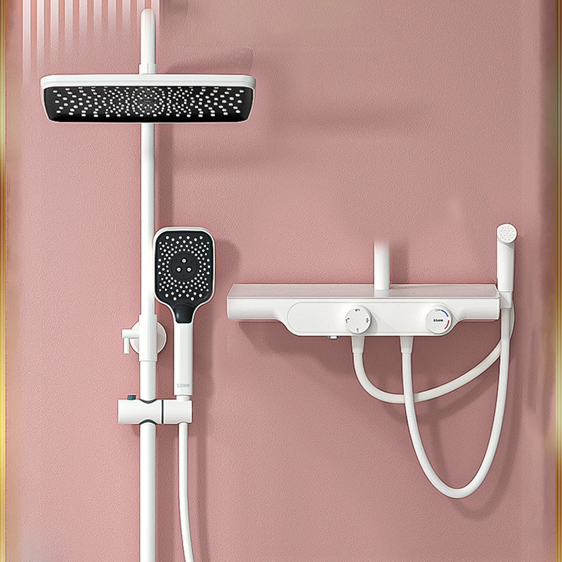 Wall Mounted Shower Head Combo Contemporary Metal Shower System