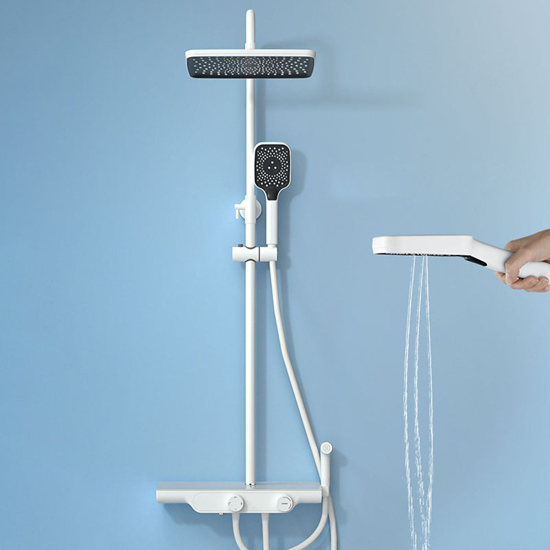 Wall Mounted Shower Head Combo Contemporary Metal Shower System