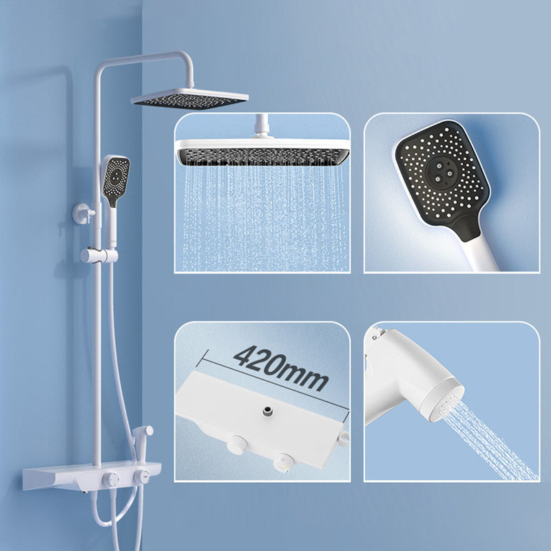 Wall Mounted Shower Head Combo Contemporary Metal Shower System