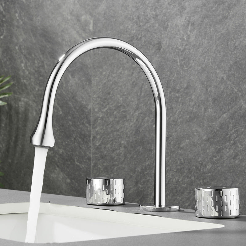 Modern Swivel Bathtub Faucet Double Handle Deck Mounted Bathroom Faucet with Handles